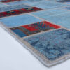 Persischer handgeknüpfter Patchwork-Teppich geometrisch blau