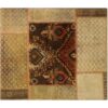 Vintage persischer handgeknüpfter Patchwork-Teppich geometrisch braun