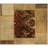 Vintage persischer handgeknüpfter Patchwork-Teppich geometrisch braun
