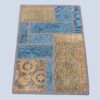 Persischer handgeknüpfter Patchwork-Teppich hellblau