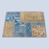 Persischer handgeknüpfter Patchwork-Teppich hellblau
