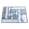 Persischer handgeknüpfter Patchwork-Teppich hellblau