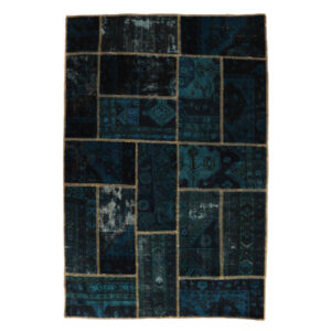 Persischer handgeknüpfter Patchwork-Teppich marineblau