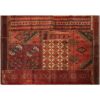 Vintage persischer handgeknüpfter Patchwork-Teppich geometrisch rot