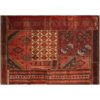 Vintage persischer handgeknüpfter Patchwork-Teppich geometrisch rot