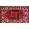 Vintage persischer handgeknüpfter Patchwork-Teppich geometrisch rot