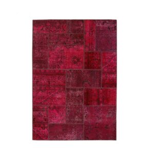 Vintage persischer handgeknüpfter Patchwork-Teppich magenta