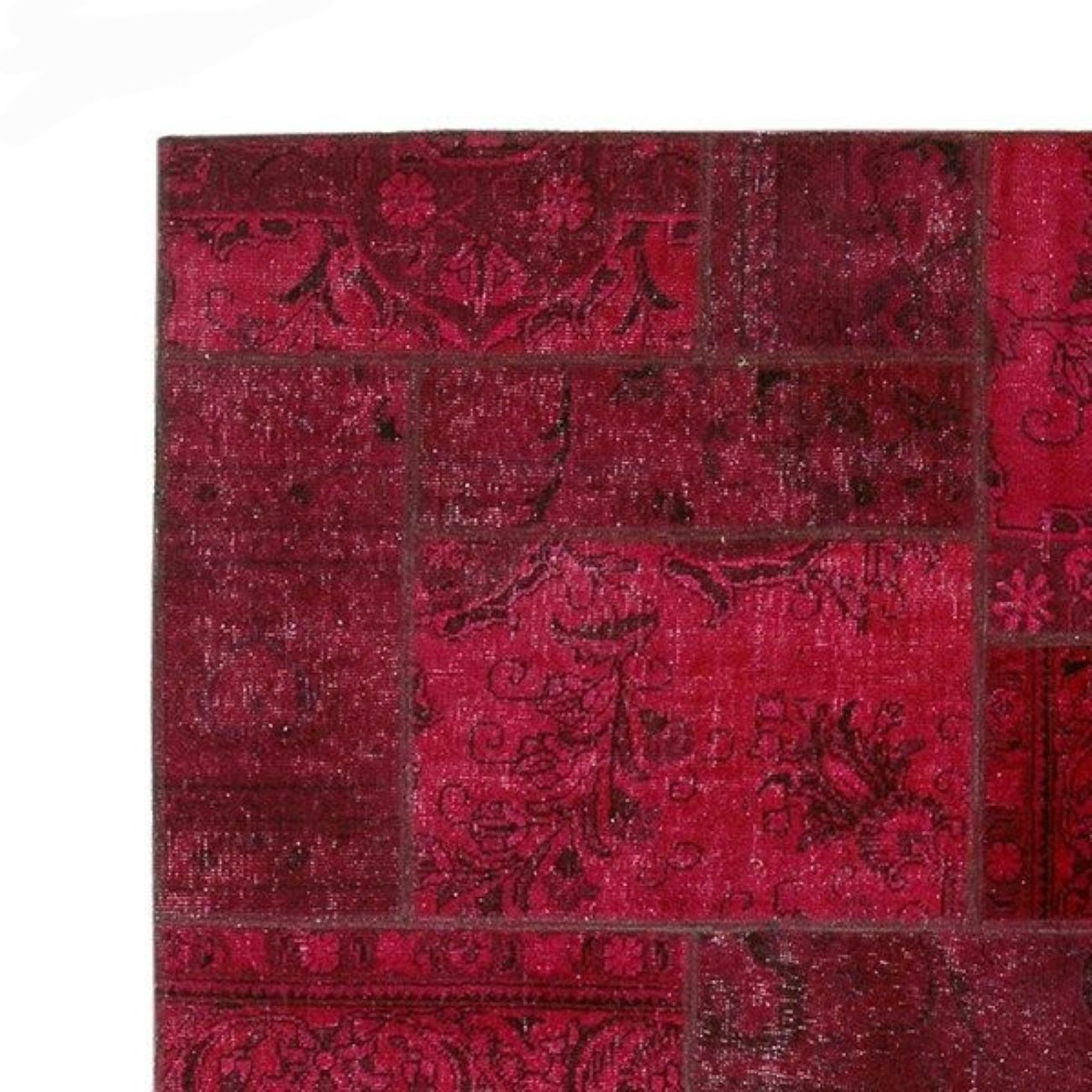 Vintage persischer handgeknüpfter Patchwork-Teppich magenta