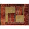 Vintage persischer handgeknüpfter Patchwork-Teppich geometrisch rot