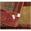 Vintage persischer handgeknüpfter Patchwork-Teppich geometrisch rot