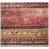 Vintage persischer handgeknüpfter Patchwork-Teppich gestreift