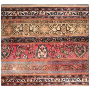 Vintage persischer handgeknüpfter Patchwork-Teppich gestreift