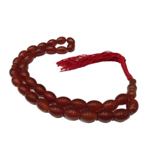 Islamischer Achat-Rosenkranz mit 33 Gebetsperlen Tasbih Rot II