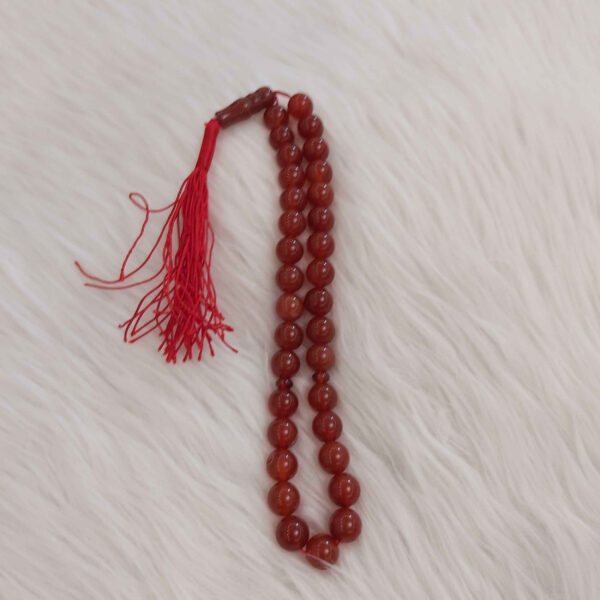 Islamischer Achat-Rosenkranz mit 33 Gebetsperlen Tasbih Sorkh