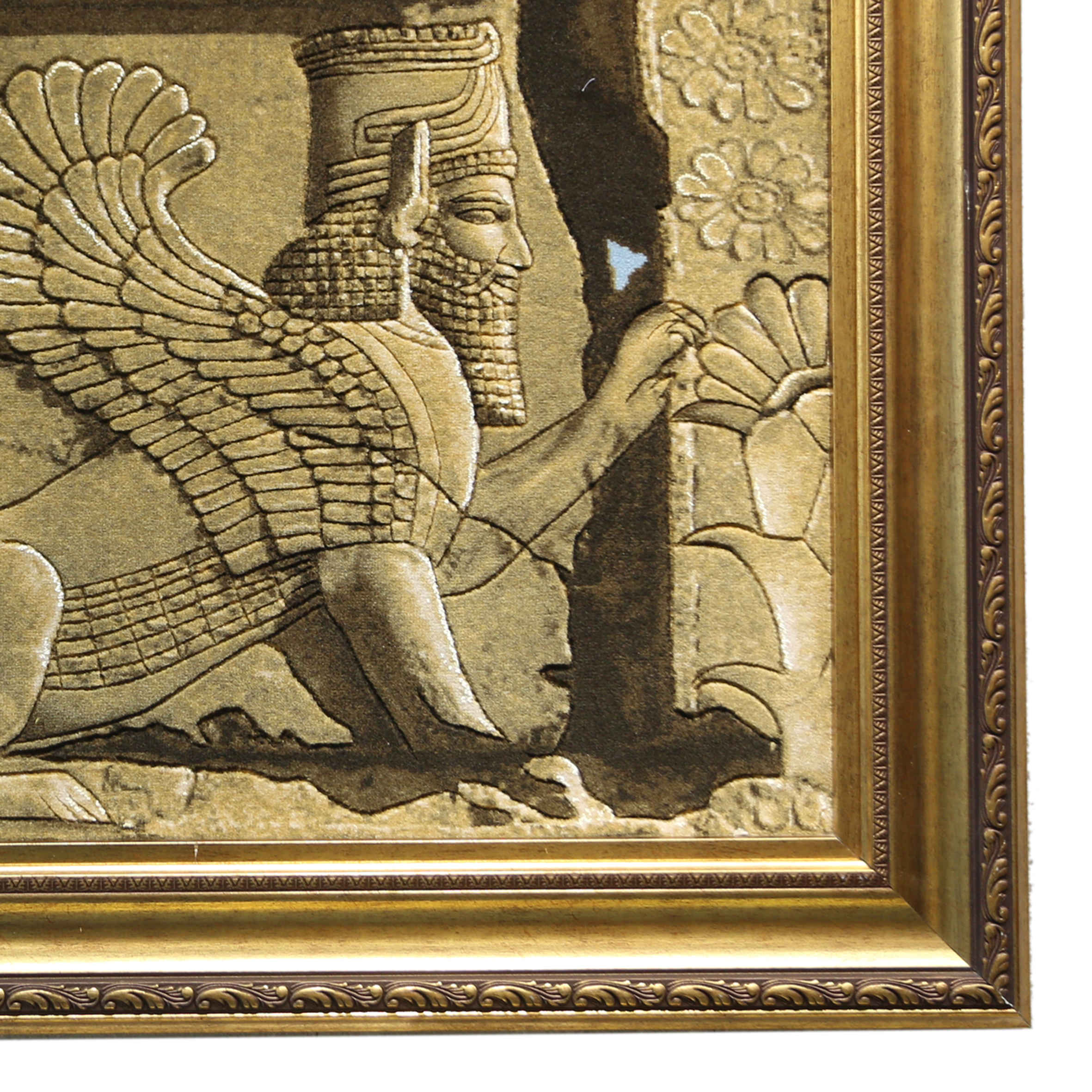 Handgeknüpfter persischer Bildteppich aus Tabriz, der einen Achaemenidenlöwen darstellt