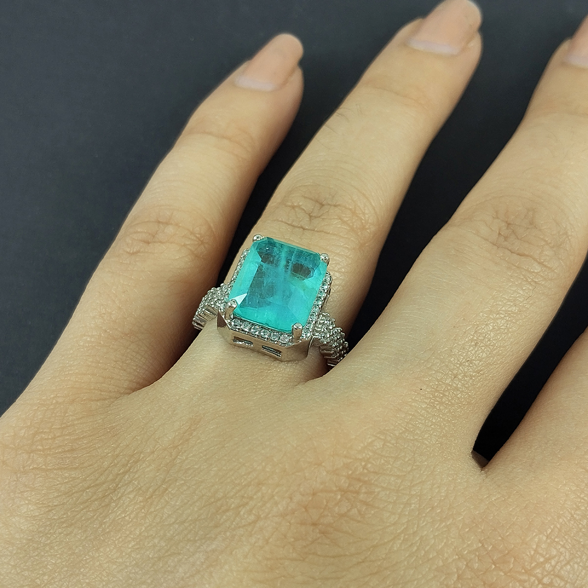 Blauer Citrin Silberring für Damen