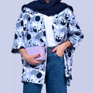 Persischer Damen-Manto mit offenem Front, lockere Passform, gepunktetes Design