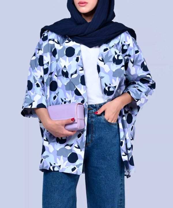 Persischer Damen-Manto mit offenem Front, lockere Passform, gepunktetes Design