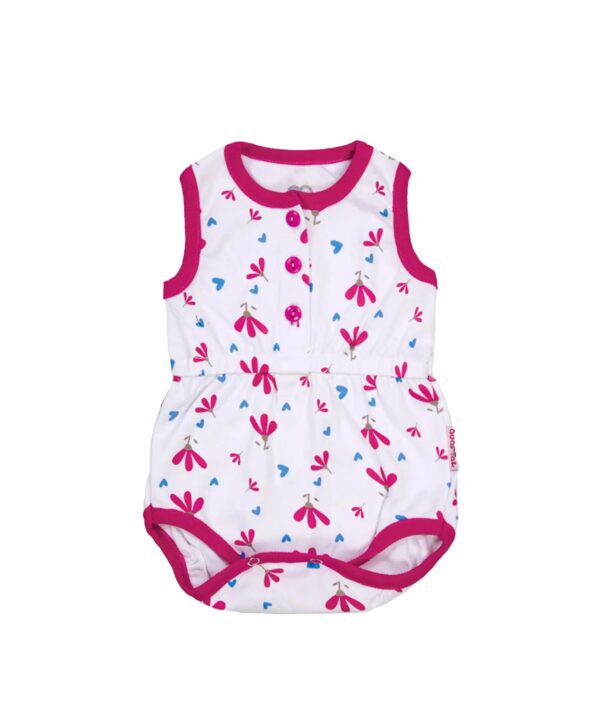 Pinker ärmelloser Floral Bodysuit für Baby Mädchen