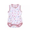 Pinker ärmelloser Floral Bodysuit für Baby Mädchen