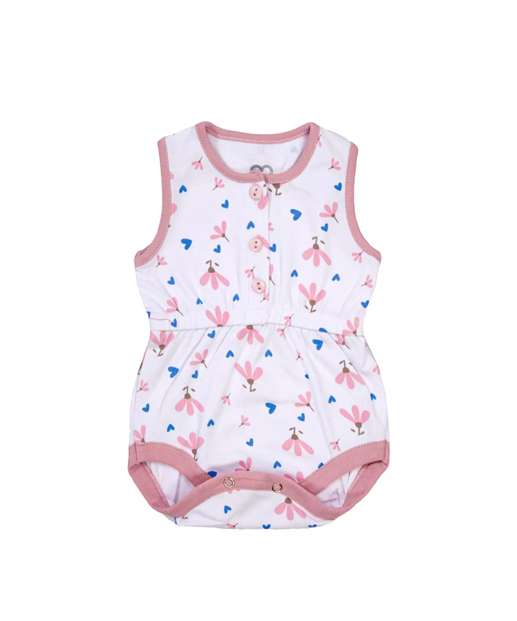 Pinker ärmelloser Floral Bodysuit für Baby Mädchen