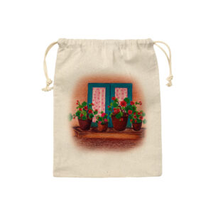 Baumwoll-Aufbewahrungstasche mit Kordelzug – Umweltfreundlich und wiederverwendbar mit Blumenmuster