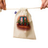 Baumwoll-Aufbewahrungstasche mit Kordelzug - Umweltfreundlich und wiederverwendbar mit Blumenmuster
