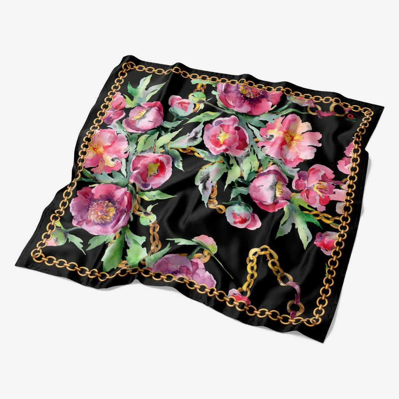 Damenschal – Schwarzes Blumendesign für Alle Jahreszeiten