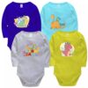 Set von 4 Lap Shoulder Baby Bodysuit mit Dinosaurier Design