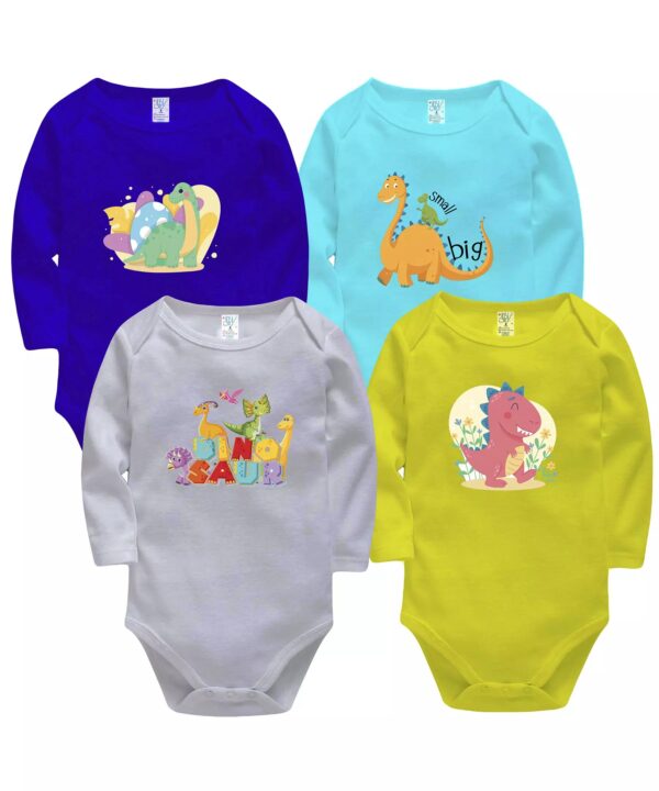 Set von 4 Lap Shoulder Baby Bodysuit mit Dinosaurier Design
