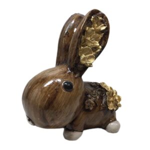Dekorative Sitzende Kaninchen Figur für Wohnkultur – Niedliche Hasenskulptur
