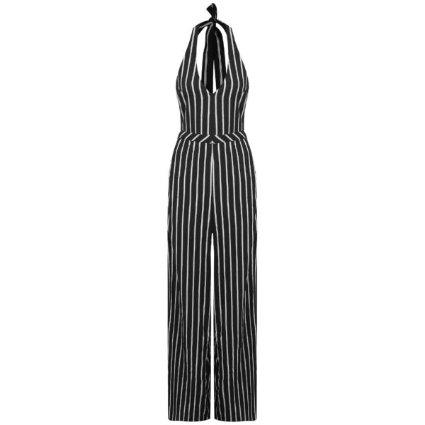 Gestreifter Jumpsuit mit weitem Bein für Frauen