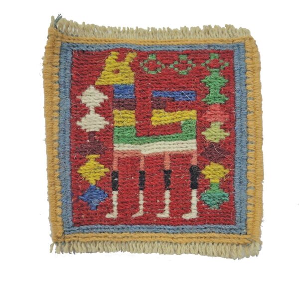 Handgewebter persischer Kilim-Untersetzer mit Hirsch-Design