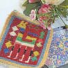 Handgewebter persischer Kilim-Untersetzer mit Hirsch-Design