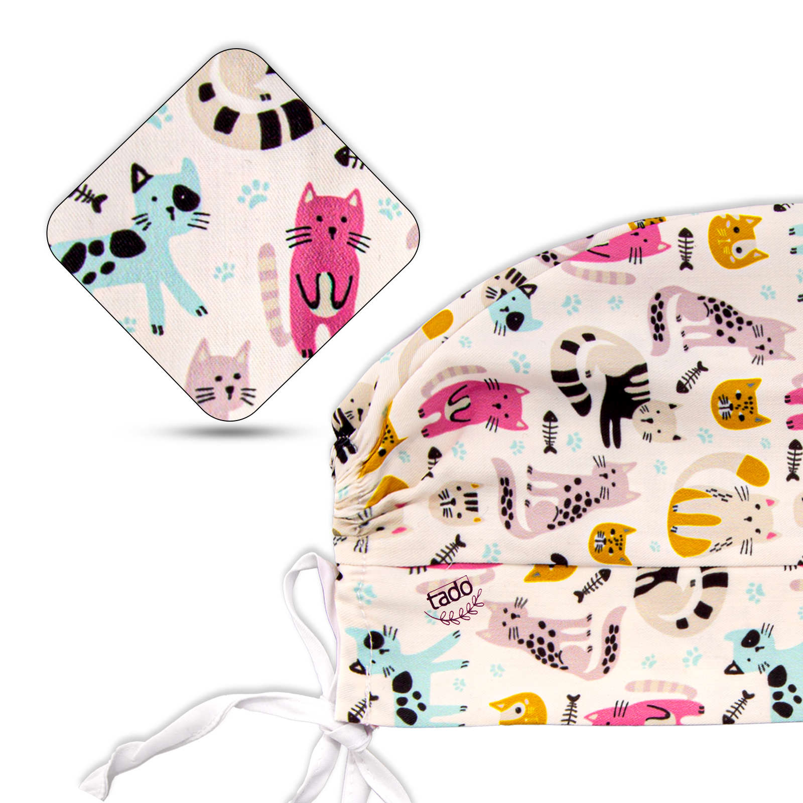 Damen-V-Ausschnitt Veterinär-Scrub-Uniform mit Mütze – Klassisch & Bequem