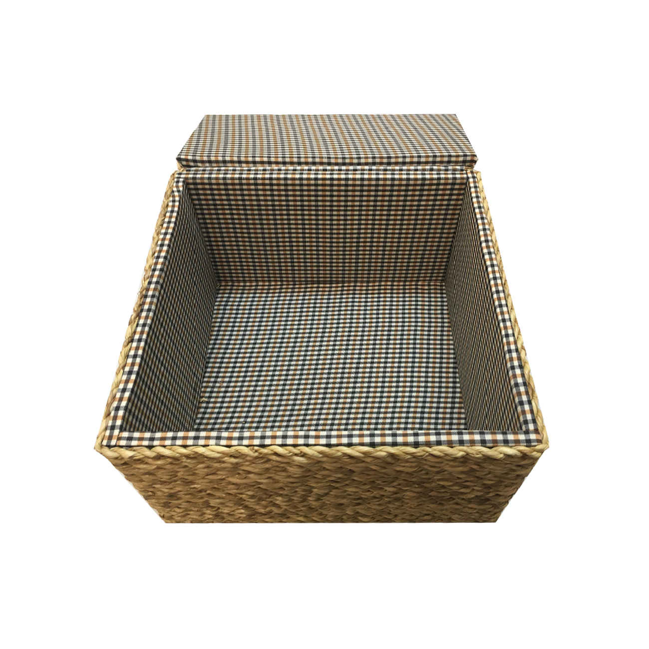 Geflochtener Korb, handgewebt mit Deckel, Modell Kamelia