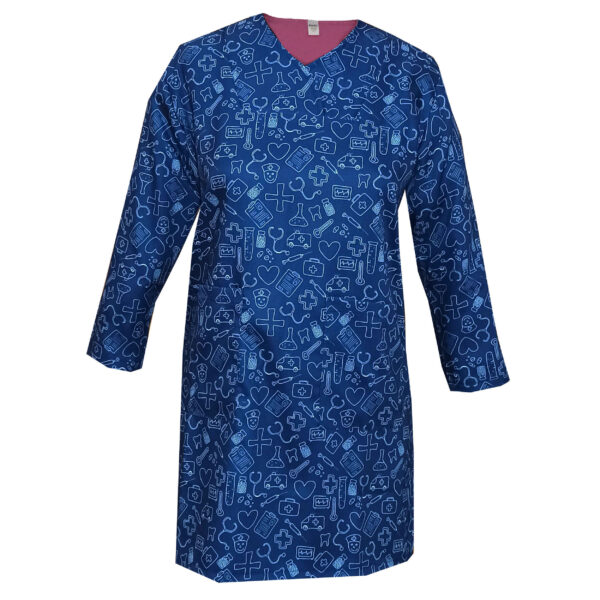 Damen-Blaues Medizinisches Scrub-Oberteil Uniform – Lebendig & Bequem