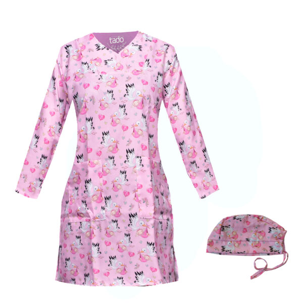 Damen-Gynäkologie-Uniform & Mütze mit 3 Taschen – Professionell & Funktional