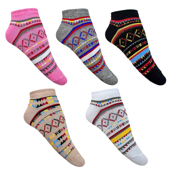 Damen-Socken mit geometrischem Design (5er-Pack)