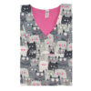Damen-Langärmliges Veterinär-Scrub-Uniform mit Katzendesign – Süß & Bequem