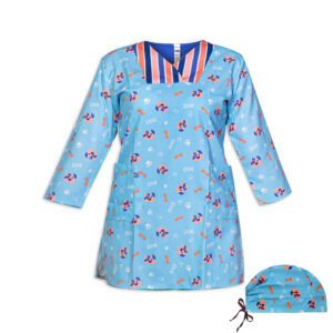 Damen-Veterinär-Scrub-Uniform mit Mütze Set – Koordiniert & Elegant