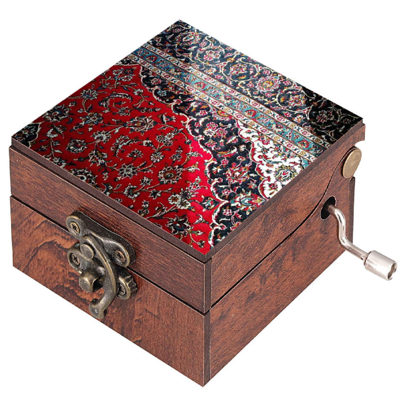 Holz-Musikbox mit persischem Teppichdesign