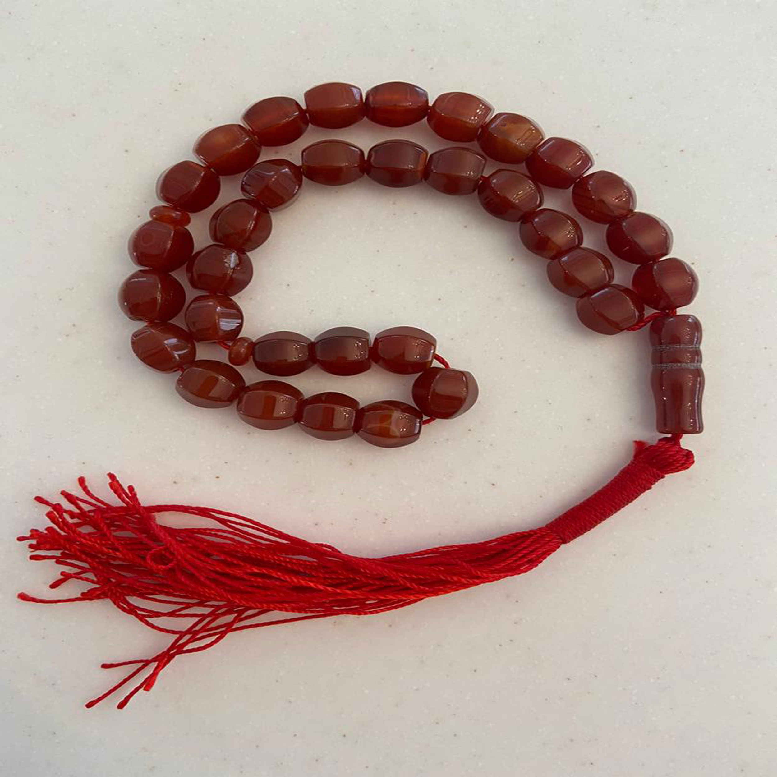 Islamischer Achat-Rosenkranz mit 33 Gebetsperlen Tasbih Hadi