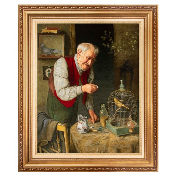 Handgeknüpfter persischer Bildteppich aus Tabriz, der Favourite Pet von Charles Spencelayh darstellt