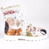 Graffiti-Druck Stiefelette für Frauen – Synthetisches Leder & Roper-Absatz