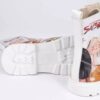 Graffiti-Druck Stiefelette für Frauen – Synthetisches Leder & Roper-Absatz