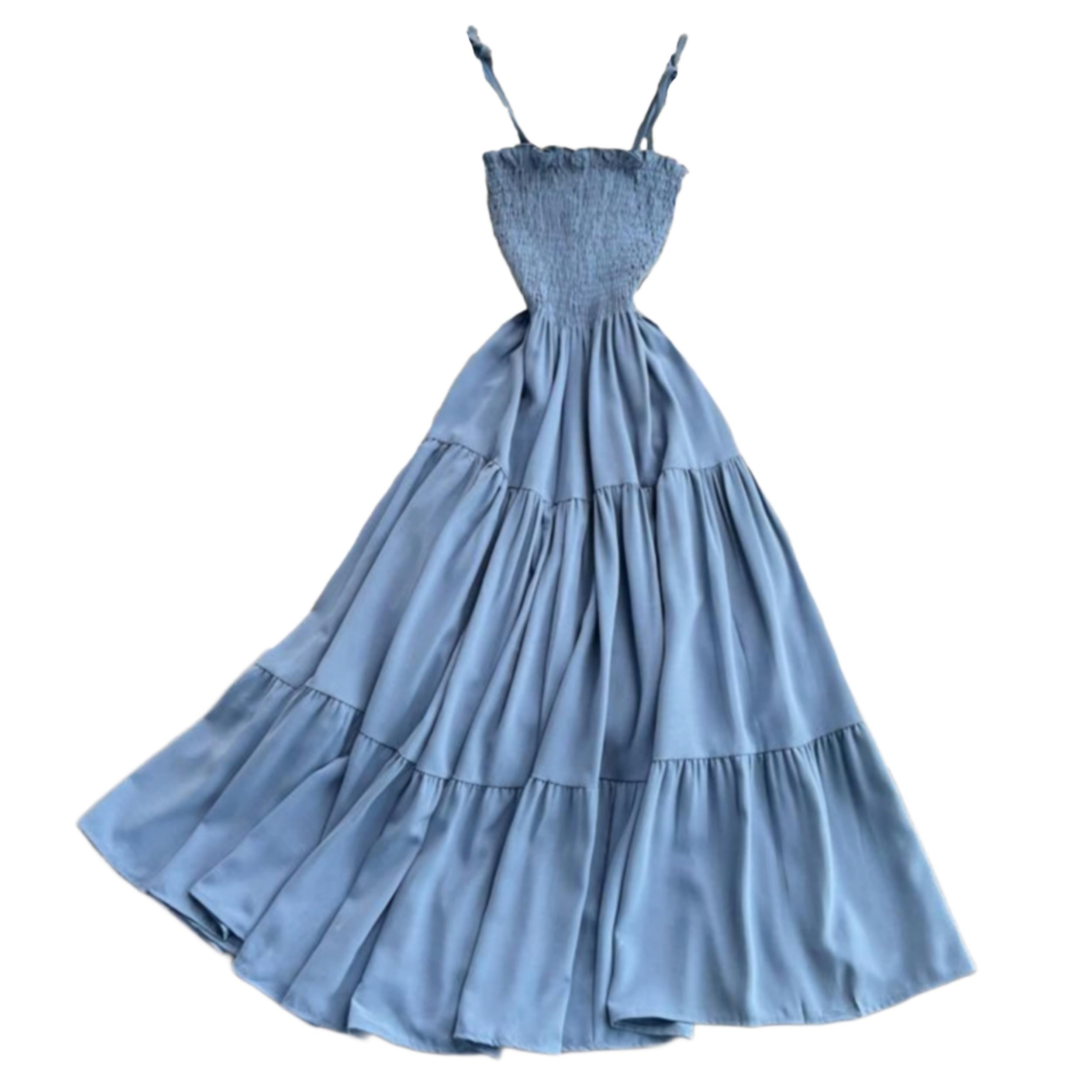 Blaues Strandkleid für Damen Modell Sommernacht