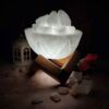 Persische Schüssel Salzlampe - Natürliche Steinsalzkristalle und Holzsockel