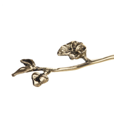 Messing Nussservierlöffel mit Blumen-Design