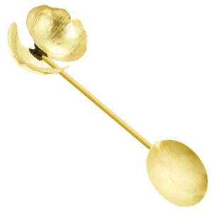 Messing Nussservierlöffel mit Orchideen-Design